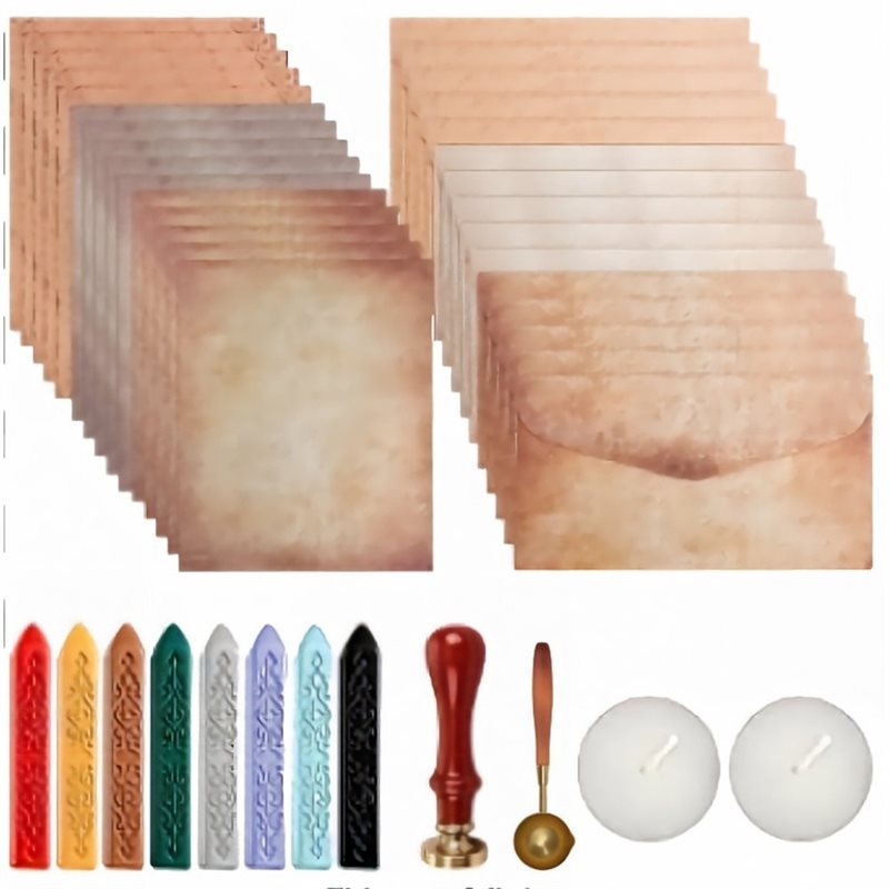Wax Seal Stamp Set - مجموعة أدوات مكتبية DTA4-Vintage تشمل 42