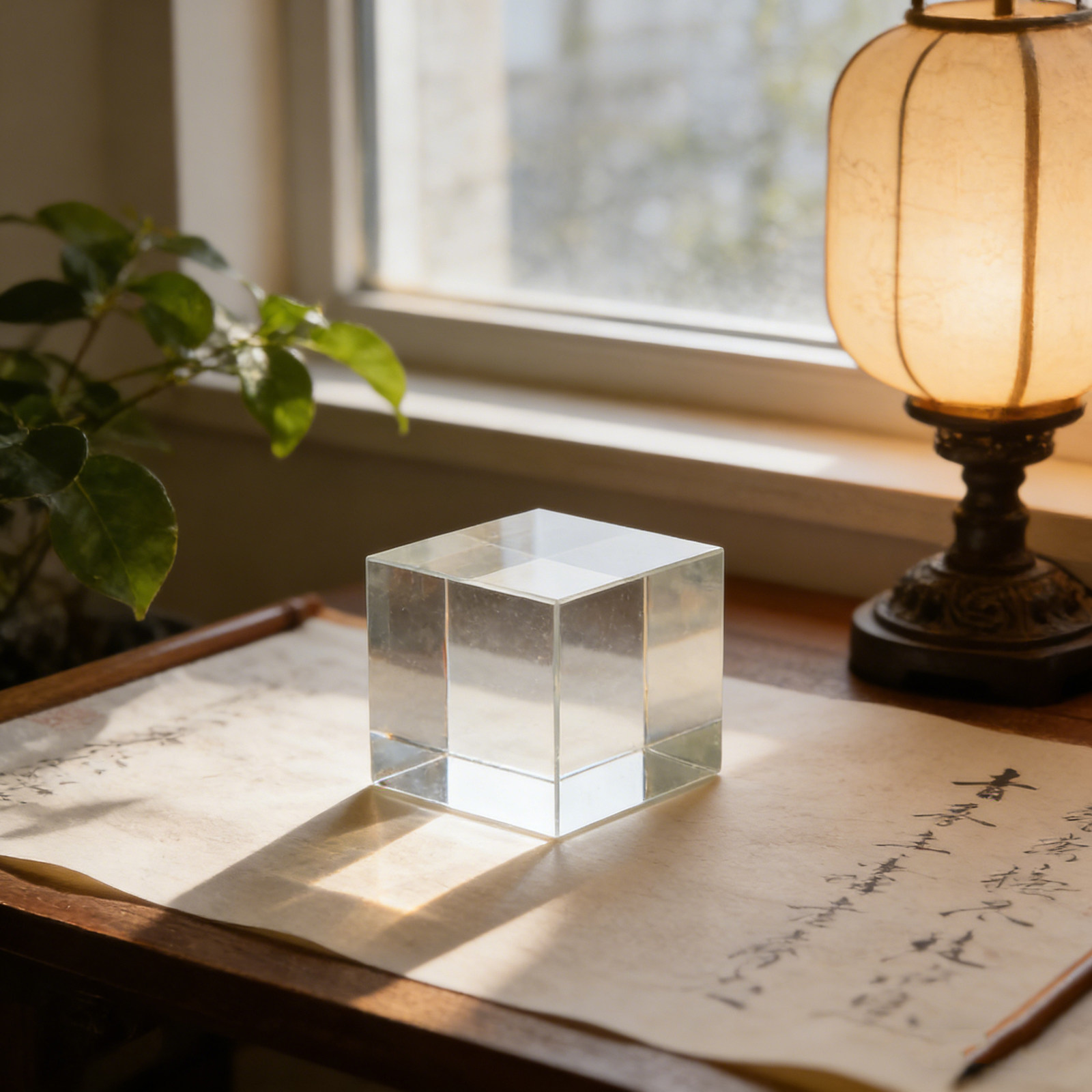 مكعب زجاجي شفاف ثقيل بتشطيب نا - مراجعة Paper Weight Crystal وسعره