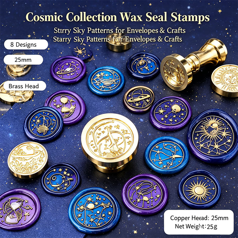 ختم شمعي بتصميم الكون المرصع ب - مراجعة Wax Seal Stamp Set وسعره