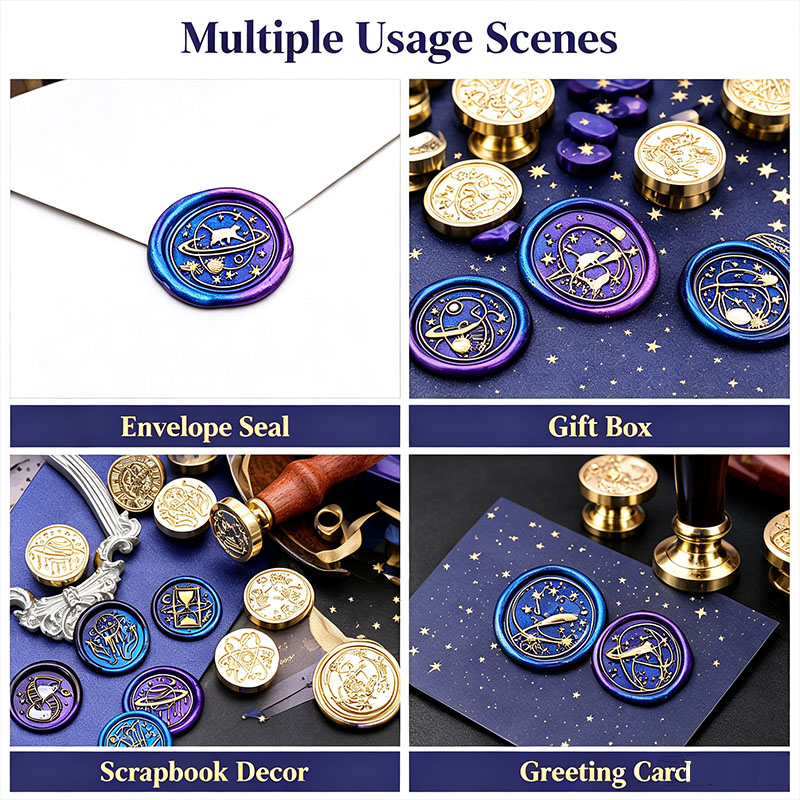 ختم شمعي بتصميم الكون المرصع ب - مراجعة Wax Seal Stamp Set وسعره